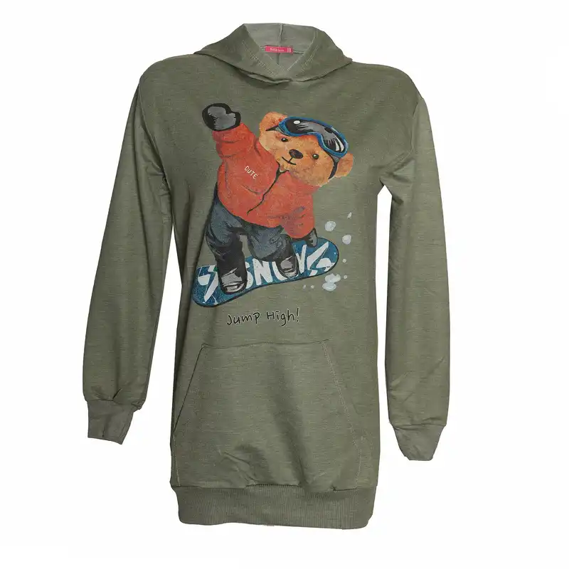 هودی زنانه مدل MB-ARSA82117-HD.TEDDY-SAB رنگ سبز