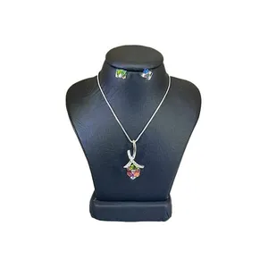 نیم ست نقره زنانه سواروسکی مدل مکعب خاص کد 51592