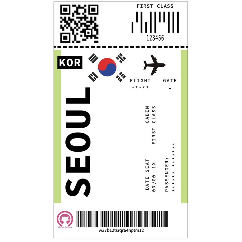 استیکر تزئینی موبایل میواستیکر مدل تیکت سئول- کد PH01