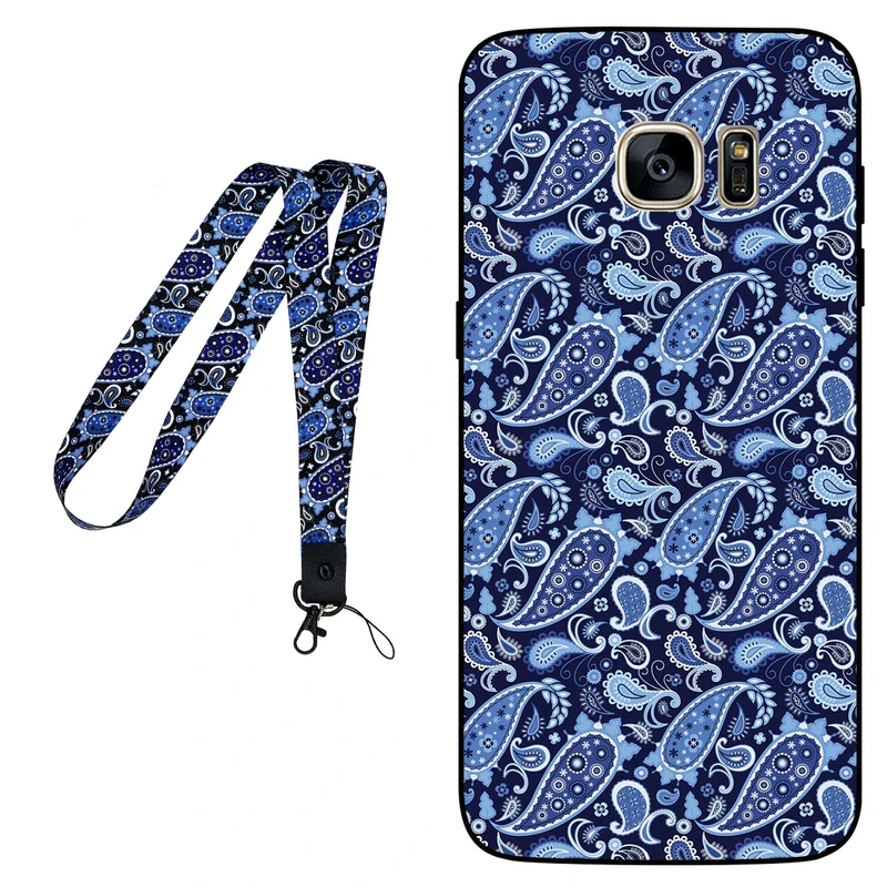 کاور مگافون طرح بته جقه مدل 0026 مناسب برای گوشی موبایل سامسونگ Galaxy S6 Edge به همراه بند گردنی