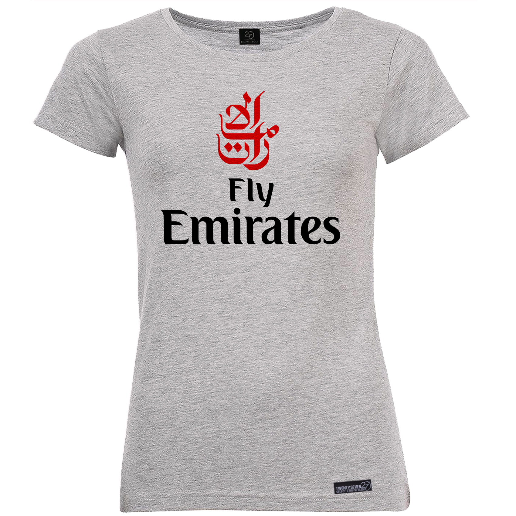 تی شرت آستین کوتاه زنانه 27 مدل Fly Emirates کد MH90