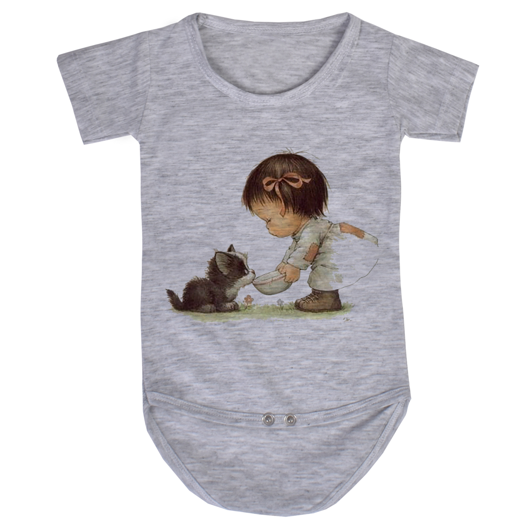 بادی نوزادی مدل baby and cat کد V05