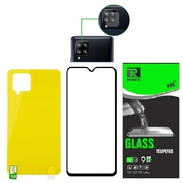 محافظ صفحه نمایش روبیکس مدل FL-A42 مناسب برای گوشی موبایل سامسونگ Galaxy A42 به همراه محافظ لنز دوربین و محافظ پشت گوشی