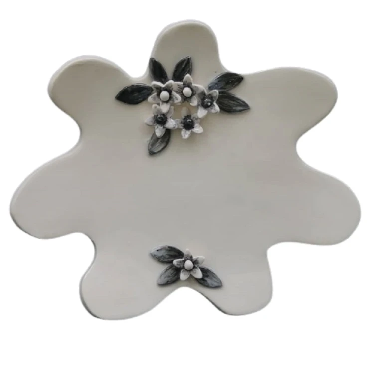 شیرینی خوری سرامیکی مدل گل یخ پایه کوتاه کد 9355848