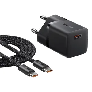 شارژر دیواری 25 وات بیسوس مدل GaN5 mini به همراه کابل تبدیل تایپ سی
