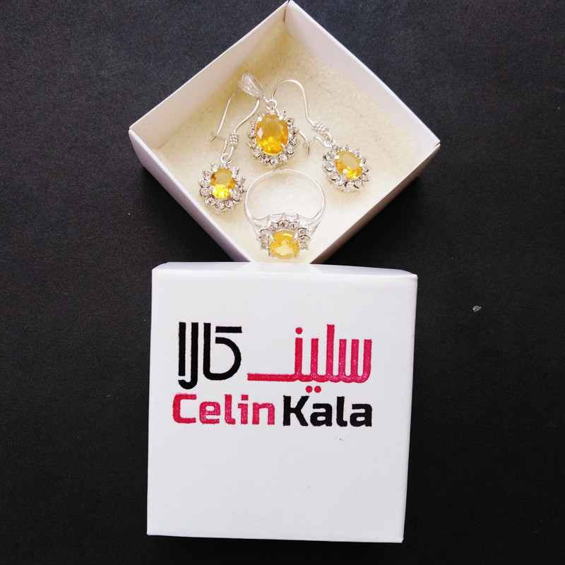 نیم ست نقره زنانه سلین کالا مدل سیترین ce-sit2