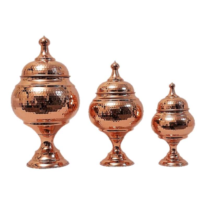شکلات خوری مسی طرح خمره ای کد SETKH-3 مجموعه 3 عددی