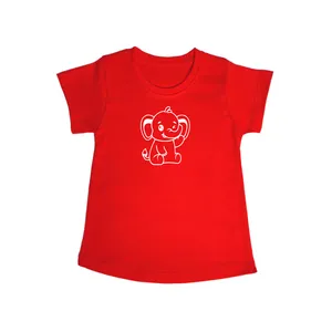 تی شرت آستین کوتاه دخترانه مدل بچه فیل تپلو کد R.Wht