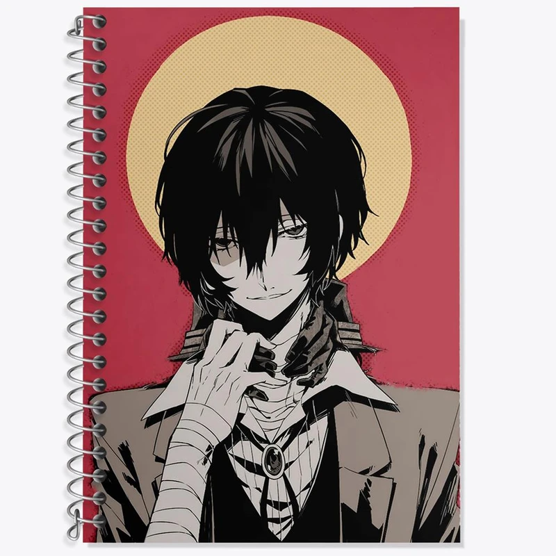 دفتر زبان 50 برگ خندالو مدل دو خط طرح دازای سان انیمه سگ های ولگرد بانگو کد 11793