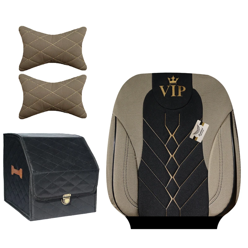 روکش صندلی خودرو سوشیانت مدل vip مناسب برای سمند به همراه پشت گردنی و باکس صندوق