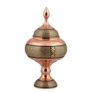 شکلات خوری خاتم کاری مدل پایه دار شالدار کد M30