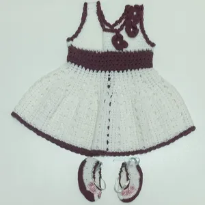 ست پاپوش و پیراهن بافت دخترانه مدل 52