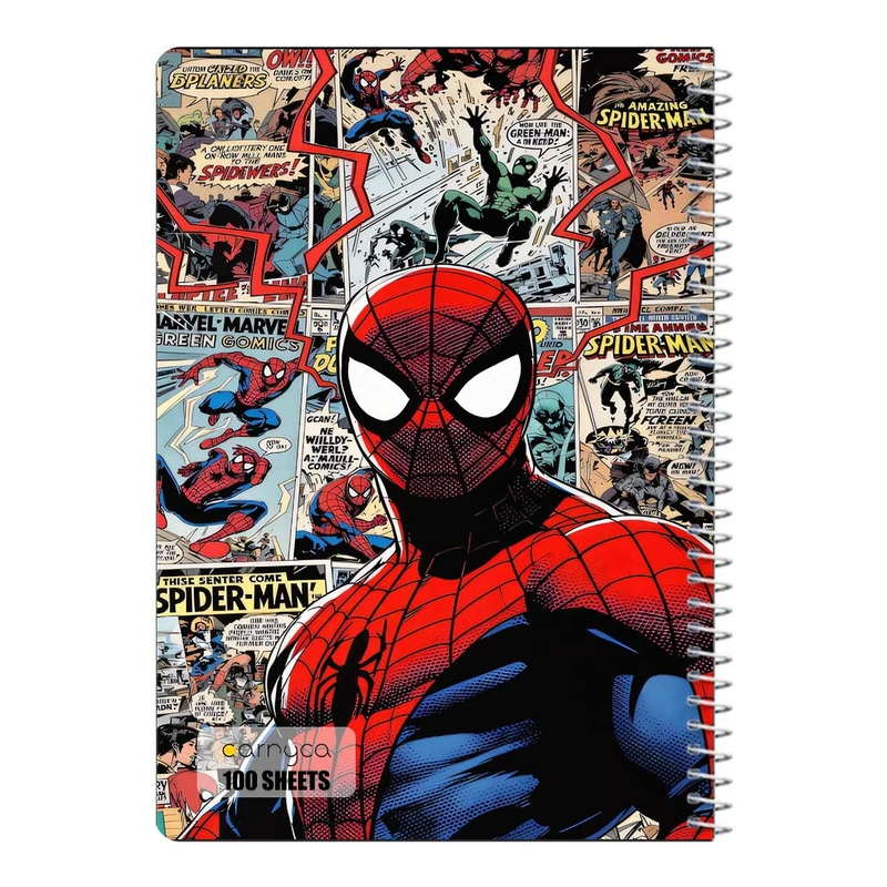 دفتر شطرنجی 100 برگ سیمی کارنیکا طرح Man-مرد عنکبوتی Spider کد 57447