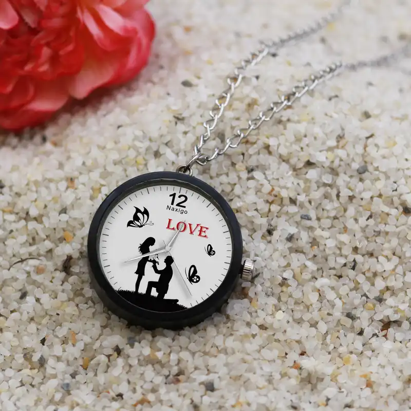 ساعت گردنبندی عقربه ای ناکسیگو مدل عاشقانه کد NF12859