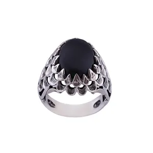 انگشتر نقره مردانه مدل عقیق کد MR0062