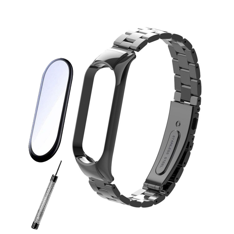 بند مدل 3BEAD مناسب برای مچ بند هوشمند شیائومی Mi Band 5 / 6 به همراه محافظ صفحه نمایش