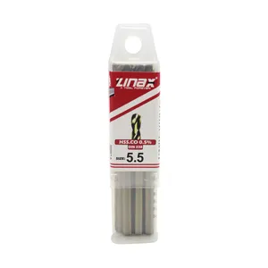 مته کبالت زیناکس کد YP-HSS-DIN338-5.5MM سایز 5.5 میلی متر مجموعه 10 عددی