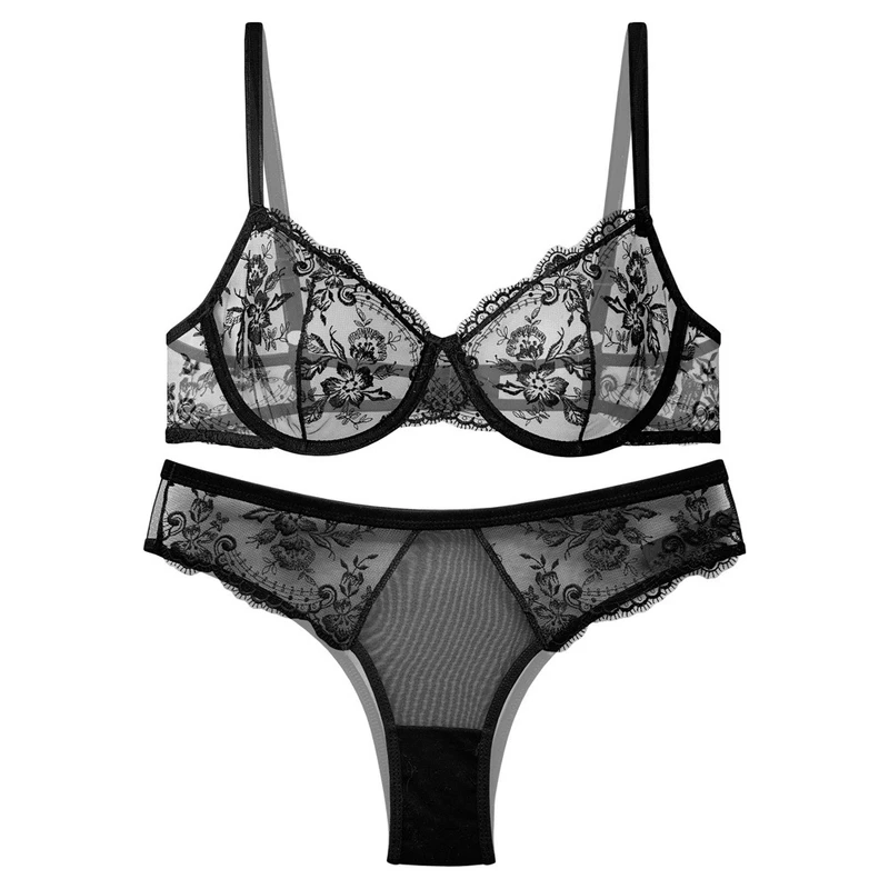 ست شورت و سوتین زنانه نوشه پوش مدل توری کد 88918