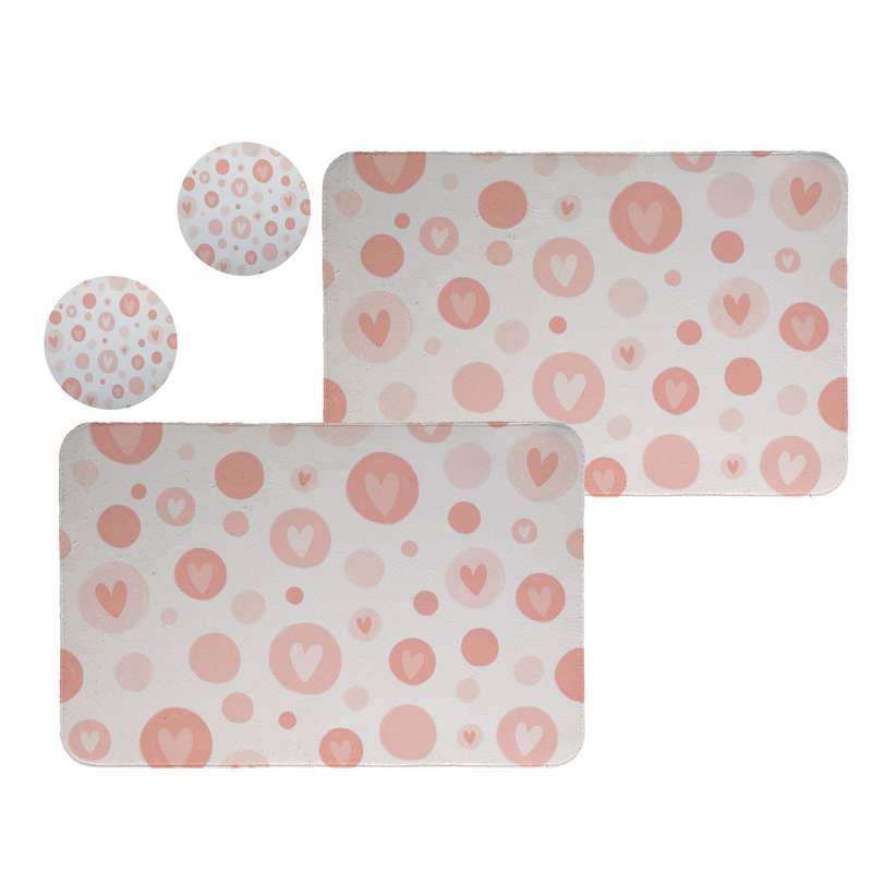 زیربشقابی طرح قلب  کد 8157 مجموعه 2عددی به همراه زیرلیوانی