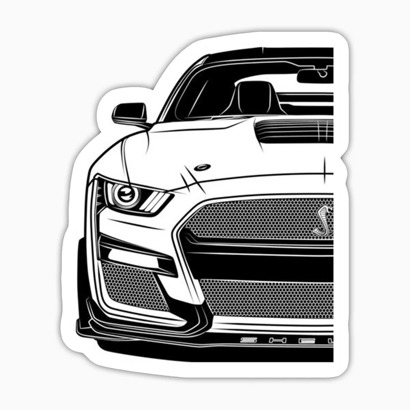 استیکر لپ تاپ و موبایل بووم طرح ماشین مدل Mustang GT500 کد LA44