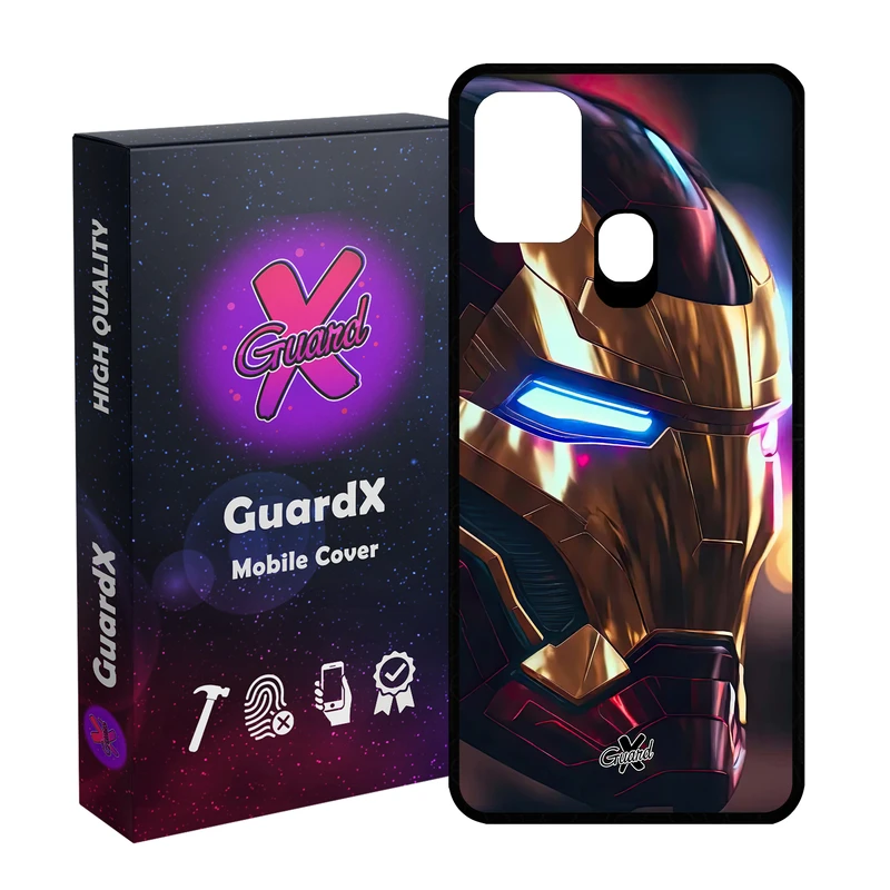 کاور گارد ایکس طرح Iron Man مدل Glass10604 مناسب برای گوشی موبایل سامسونگ Galaxy M31 / M31 Prime / F41