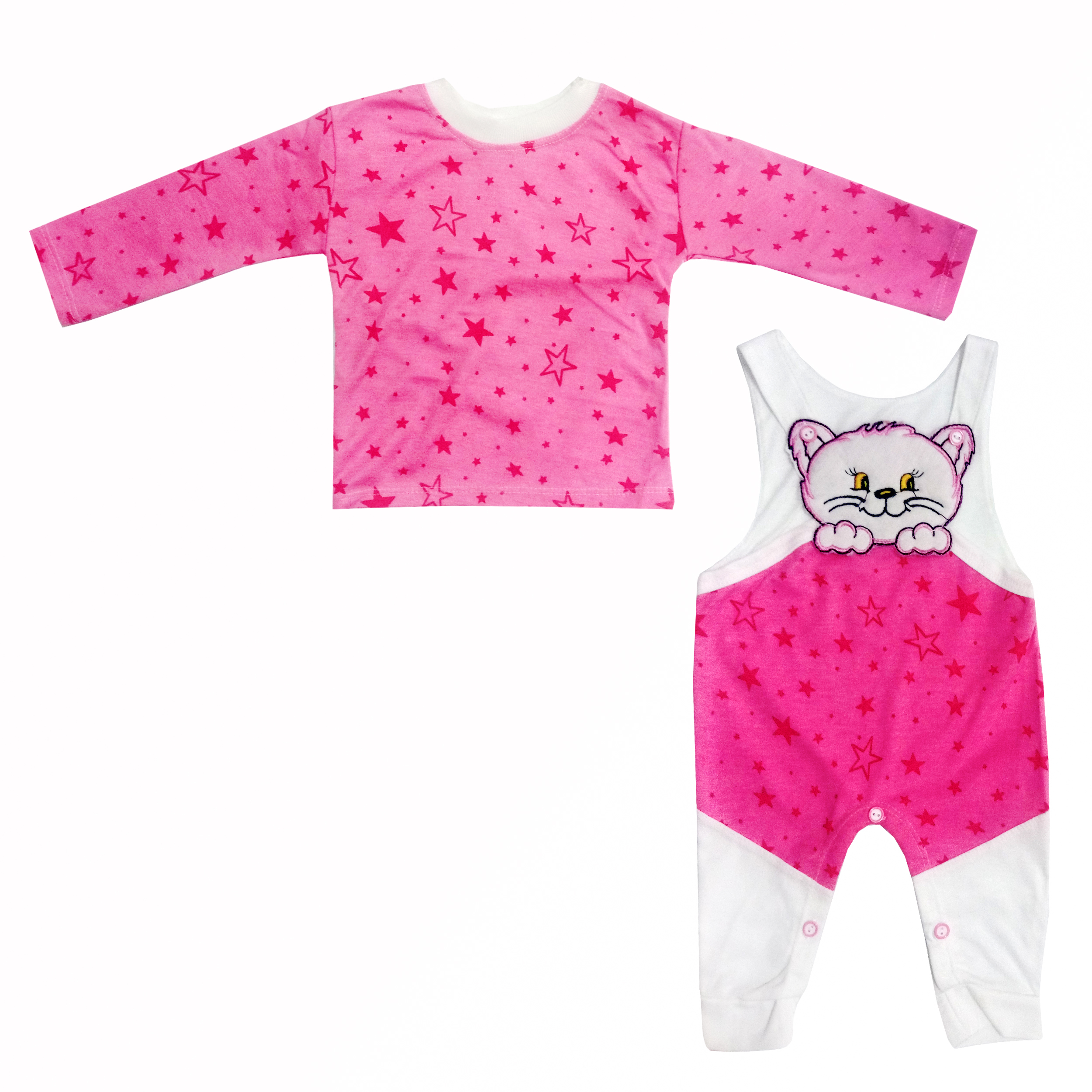 ست تی شرت و سرهمی نوزادی مدل گربه ملوس کد 844332