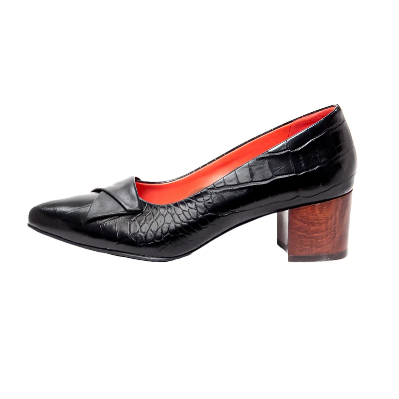 کفش پاشنه‌دار زنانه مدل چرم طبیعی رز کد 201