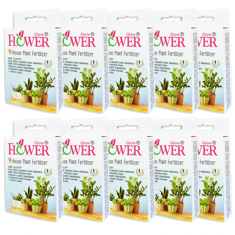 کود گل های آپارتمانی فلاورگرو مدل P10 وزن 80 گرم بسته 10 عددی