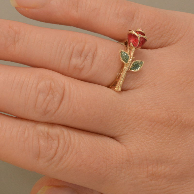 انگشتر طلا 18 عیار زنانه طلای مستجابی مدل رز یاسان کد T891 سایز 56