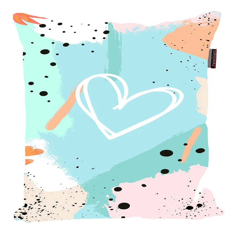 کوسن پاد آفرین مدل فانتزی مینیمال طرح قلب رنگی کد p06