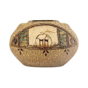 گلدان سرامیکی طرح سیلک مدل بیضی