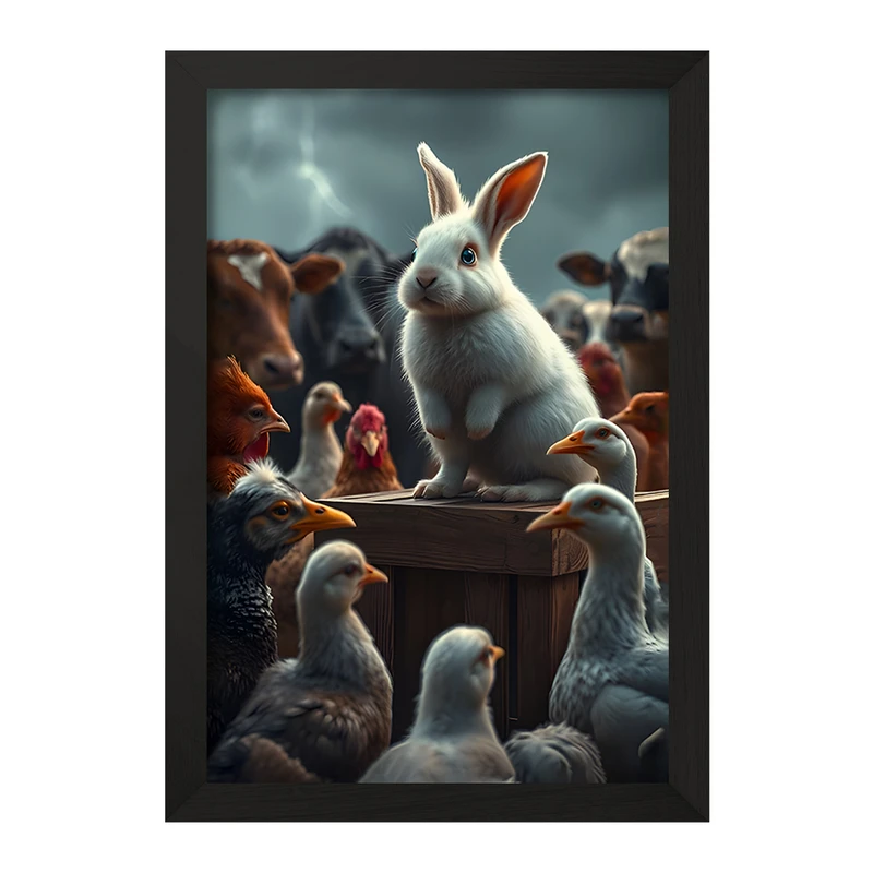 تابلو خندالو مدل خرگوش و حیوانات مزرعه کد F11667