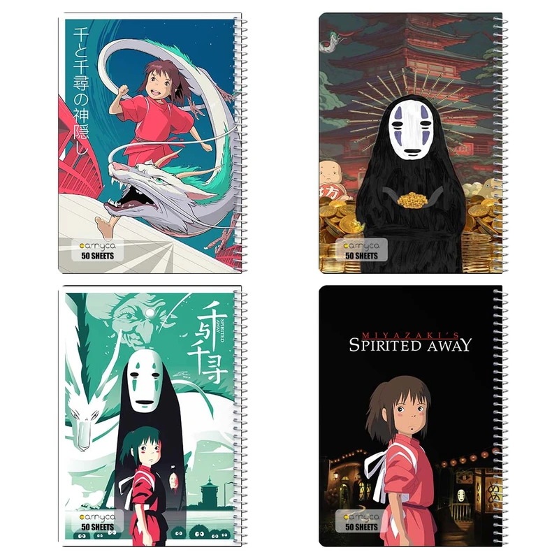 دفتر نقاشي 50 برگ کارنيکا طرح شهر ارواح Spirited Away کد 72084 مجموعه 4 عددی