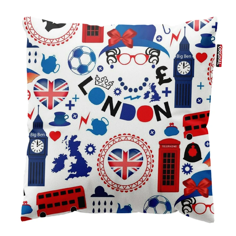 کوسن پاد آفرین طرح لندن کد 3907 سایز 30*30 سانتی متر