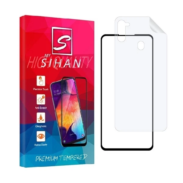 محافظ صفحه نمایش مای سیحان مدل 2FN مناسب برای گوشی موبایل سامسونگ Galaxy A11 به همراه محافظ پشت گوشی