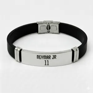 دستبند چرمی مدل  فوتبالی نیمار 