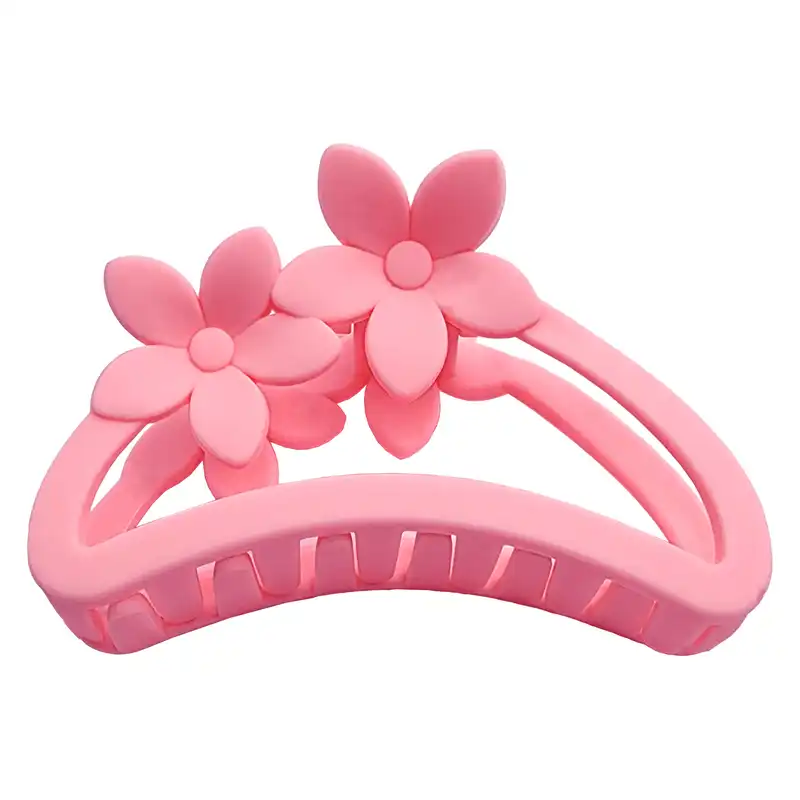 کلیپس مو زنانه مدل نیم دایره توخالی طرح گل یاس کد KLP1031