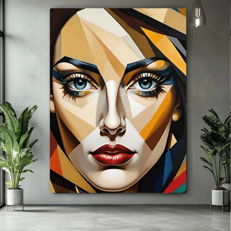 تابلو بوم طرح مخمل نقاشی هنری مدل چهره کد FP106292