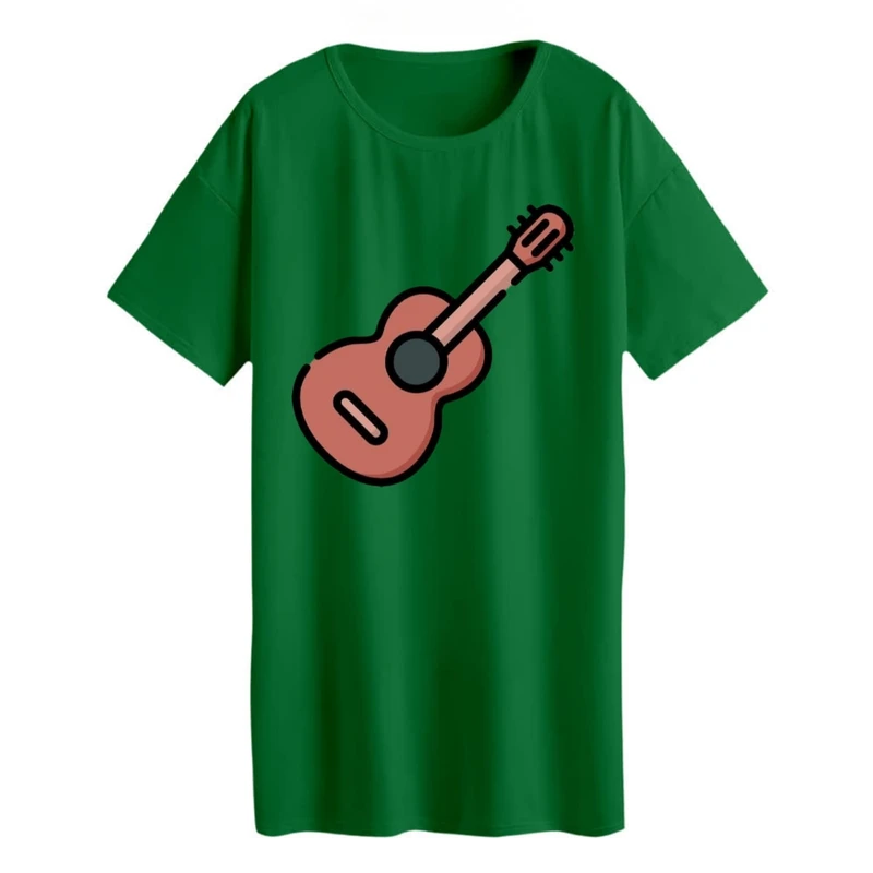 تی شرت لانگ زنانه مدل  گیتار