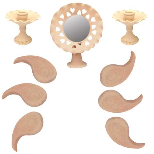 ظروف سفالی هفت سین 9 پارچه طرح ترمه کد ht10