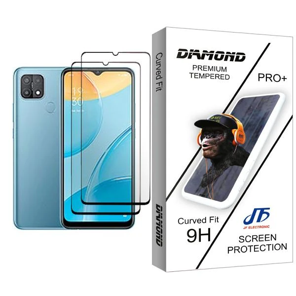 محافظ صفحه نمایش جی اف مدل Diamond Glass MIX002 مناسب برای گوشی موبایل اوپو A15 بسته دو عددی