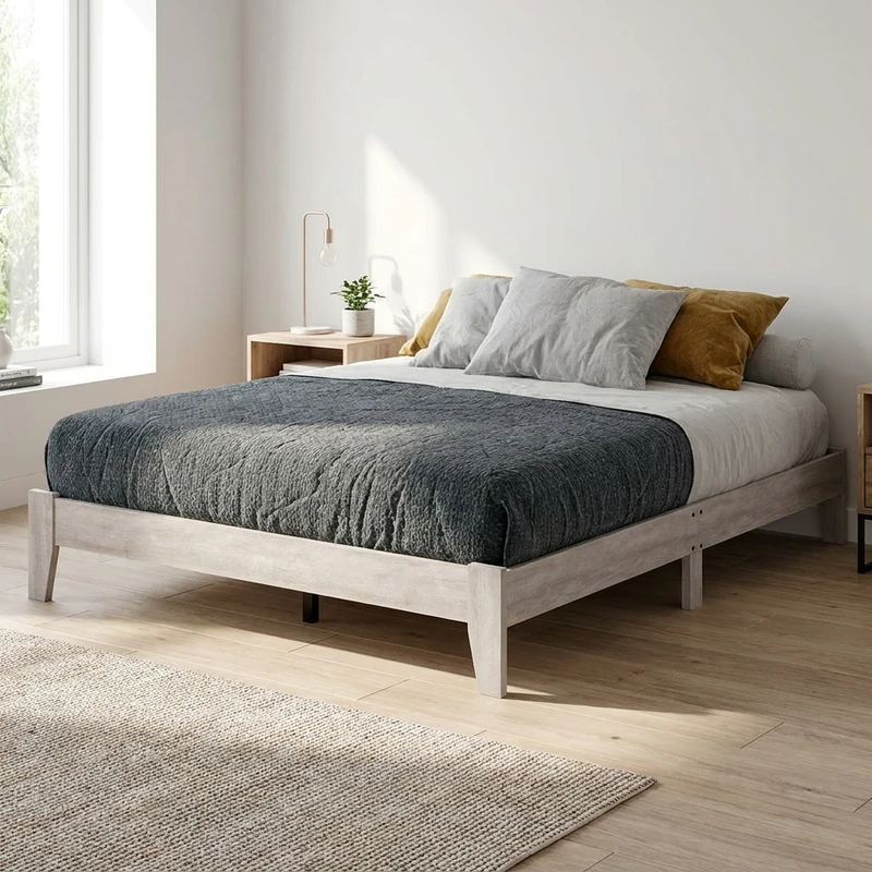 تخت‌خواب ام دی اف دو نفره هیراد مدل Z127-MDF سایز 165 × 207 سانتی‌متر