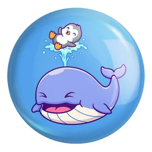 پیکسل خندالو طرح حیوانات بامزه نهنگ و پنگوئن کد 25424 مدل بزرگ