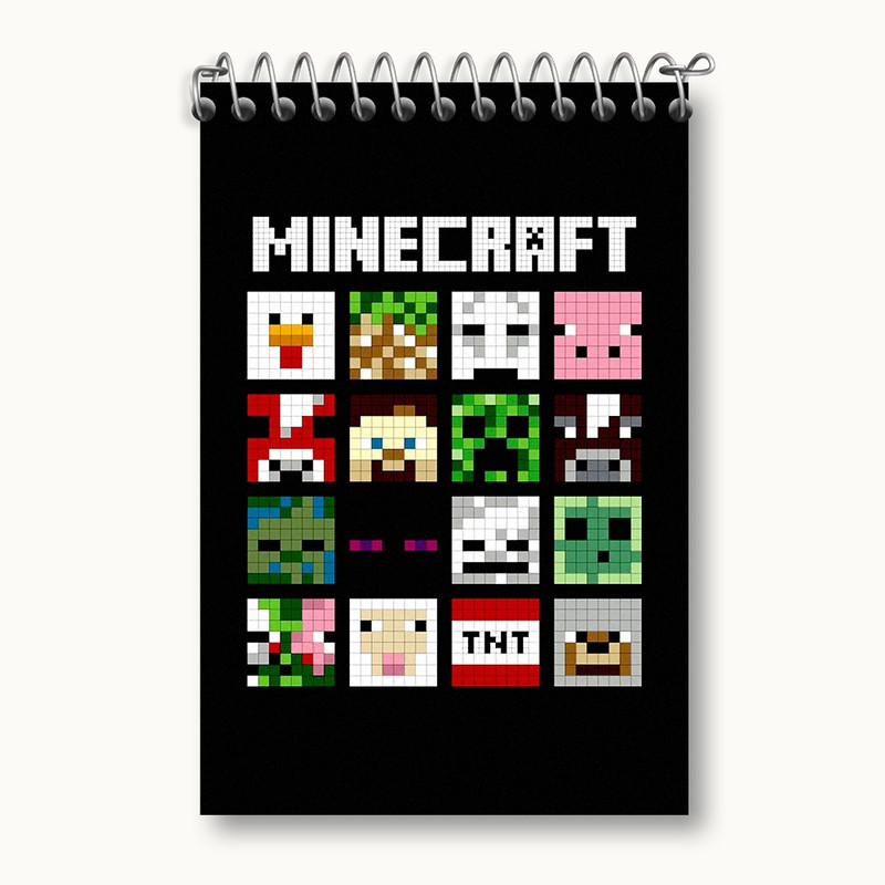 دفتر یادداشت 50 برگ خندالو مدل ماینکرافت (Minecraft) کد F593