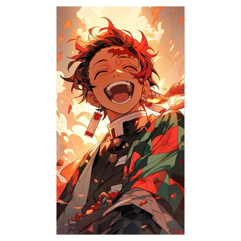 استیکر لپ تاپ و موبایل مدل انیمه طرح شیطان کش کامادو تانجیرو demon slayer kamado tanjiro کد 292