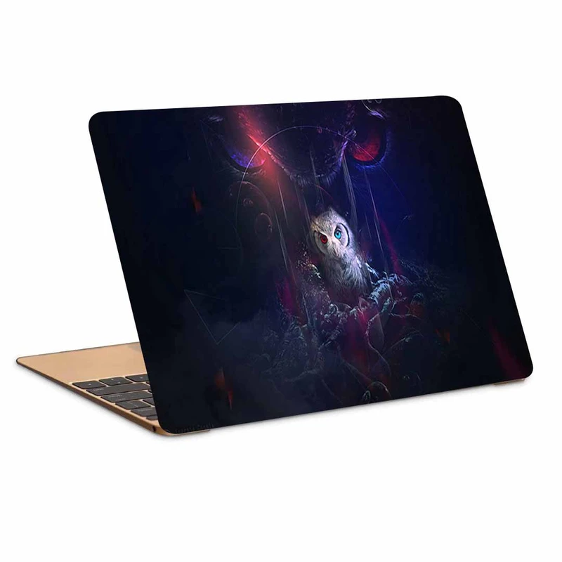 استیکر لپ تاپ طرح owl bird art کد N-449 مناسب برای لپ تاپ 15.6 اینچ