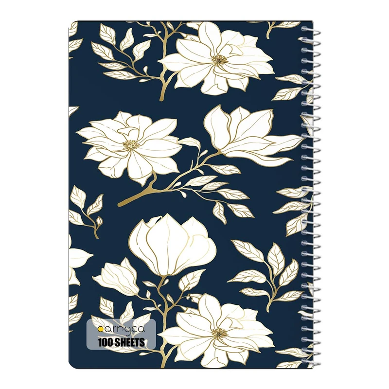 دفتر مشق 100 برگ سیمی کارنیکا طرح پترن گل دار Floral Pattern کد 18897
