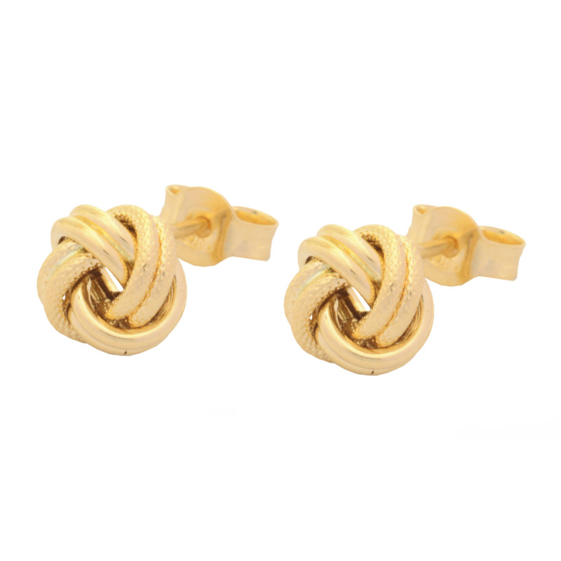 گوشواره میخی طلا 18 عیار زنانه طلای مستجابی مدل گره کد 225541-T132