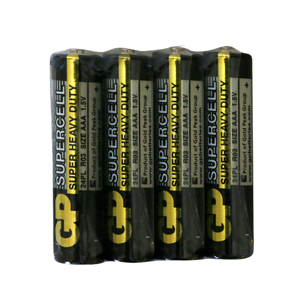 باتری نیم قلمی جی پی مدل d بسته 4 عددی
