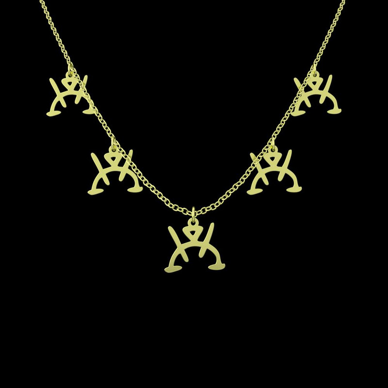 گردنبند طلا 18 عیار زنانه مدوپد مدل هندسی کد RNA16198